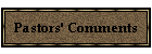 Pastors' Comments