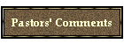Pastors' Comments