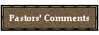 Pastors' Comments